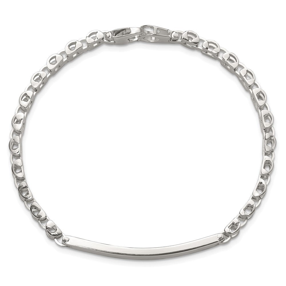 Sterling Silver Polished 4.7mm Fancy Link 8 inch Mens ID Bracelet QID260-8