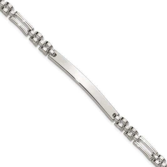 Sterling Silver Polished 4.7mm Fancy Link 7.5 inch ID Bracelet QID262-7.5