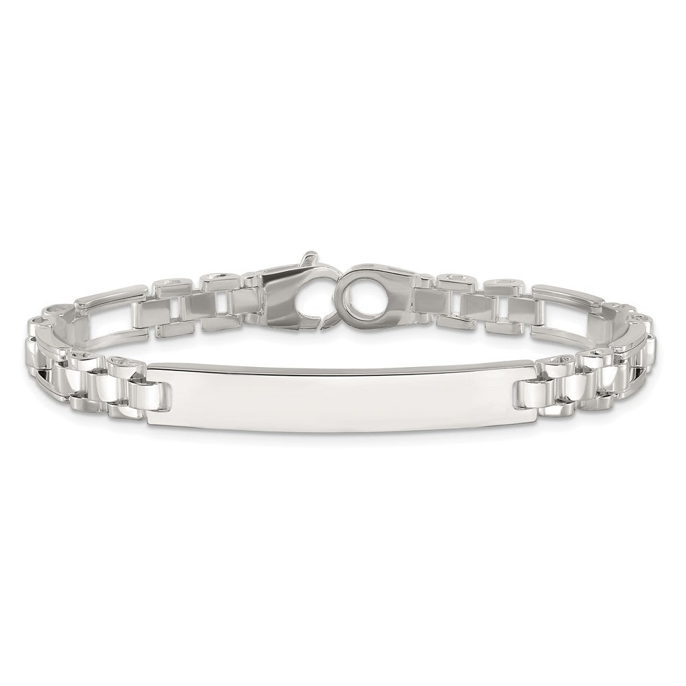 Sterling Silver Polished 6.5mm Fancy Link 7.75 inch ID Bracelet QID263-7.75