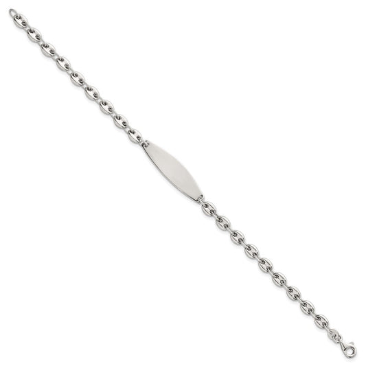 Sterling Silver Polished 5.0mm Mariner/Anchor Link 7.5 Inch ID Bracelet QID265-7.5