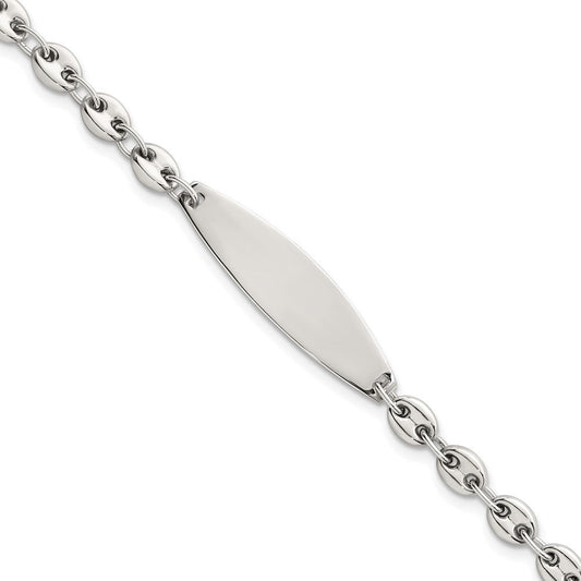 Sterling Silver Polished 5.0mm Mariner/Anchor Link 7.5 Inch ID Bracelet QID265-7.5
