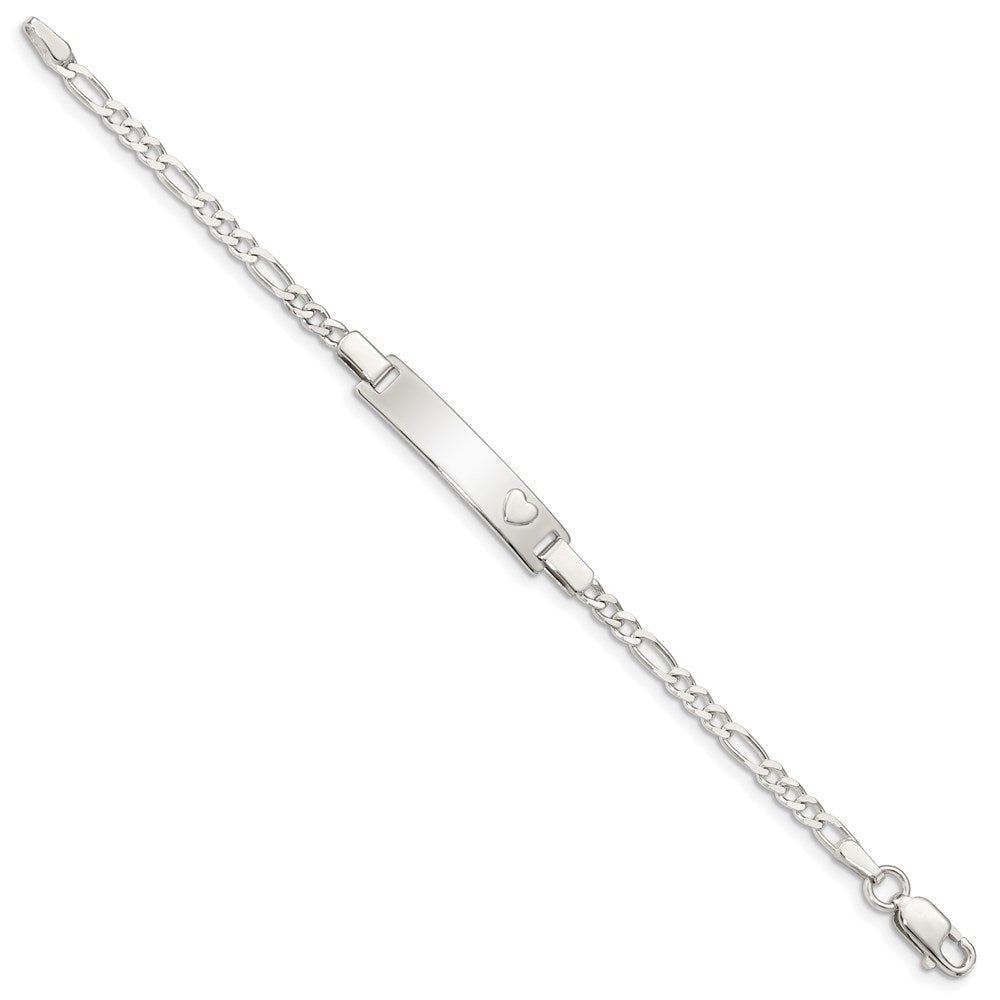 Sterling Silver Baby ID with Heart Bracelet QID41-5.5