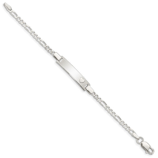 Sterling Silver Baby ID with Heart Bracelet QID41-5.5