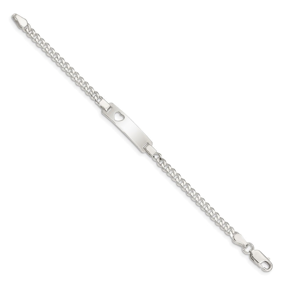 Sterling Silver Baby ID with Cut-out Heart Bracelet QID48-5.5