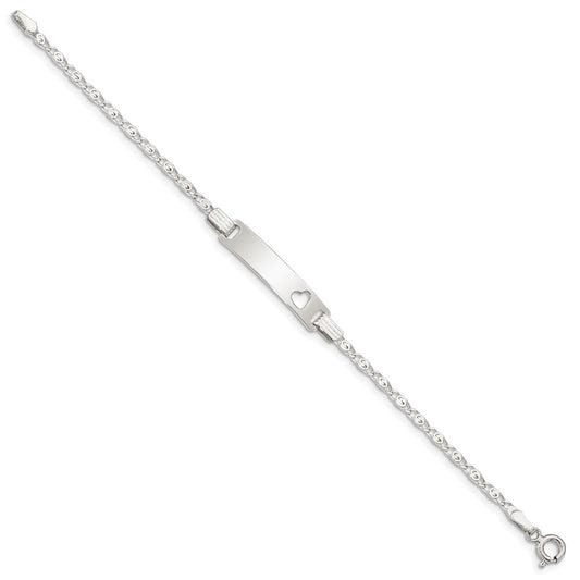 Sterling Silver Baby ID with Cut-out Heart Bracelet QID51