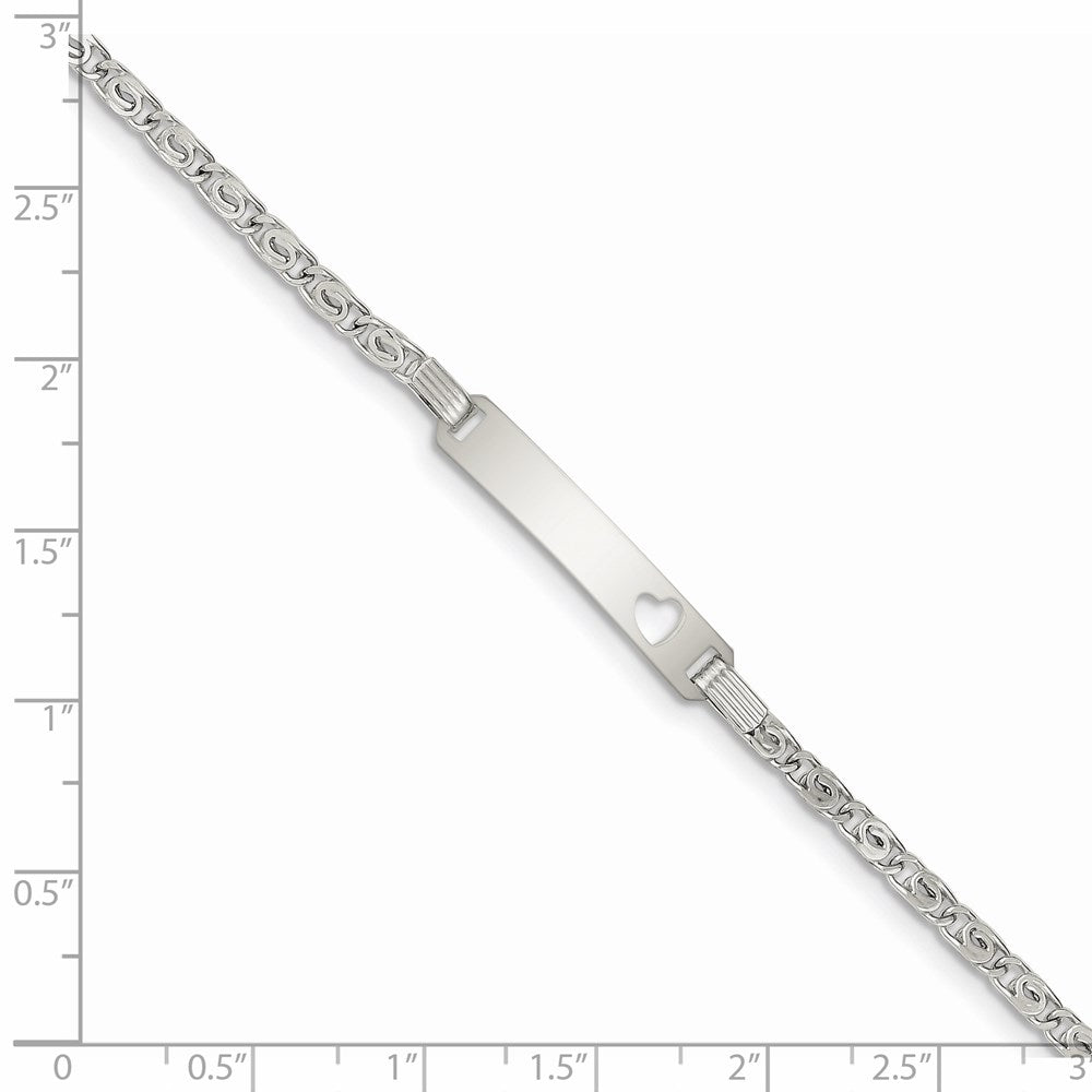 Sterling Silver Baby ID with Cut-out Heart Bracelet QID51