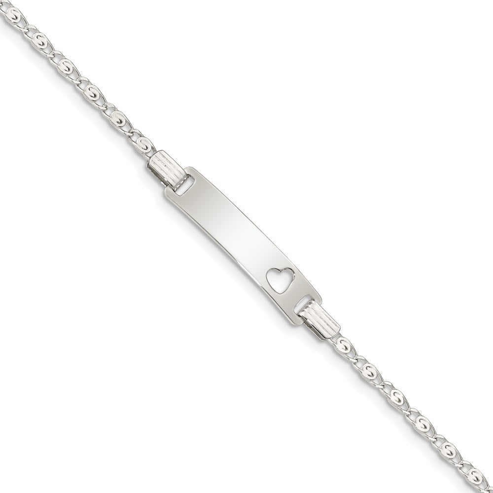 Sterling Silver Baby ID with Cut-out Heart Bracelet QID51-6