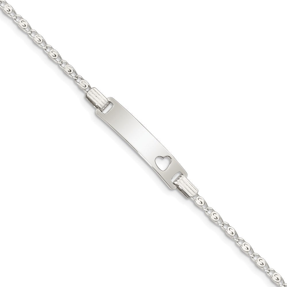 Sterling Silver Baby ID with Cut-out Heart Bracelet QID51