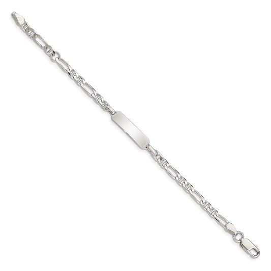 Sterling Silver Childrens ID Anchor 5in Plus 1in EXT Link Bracelet QID58-6