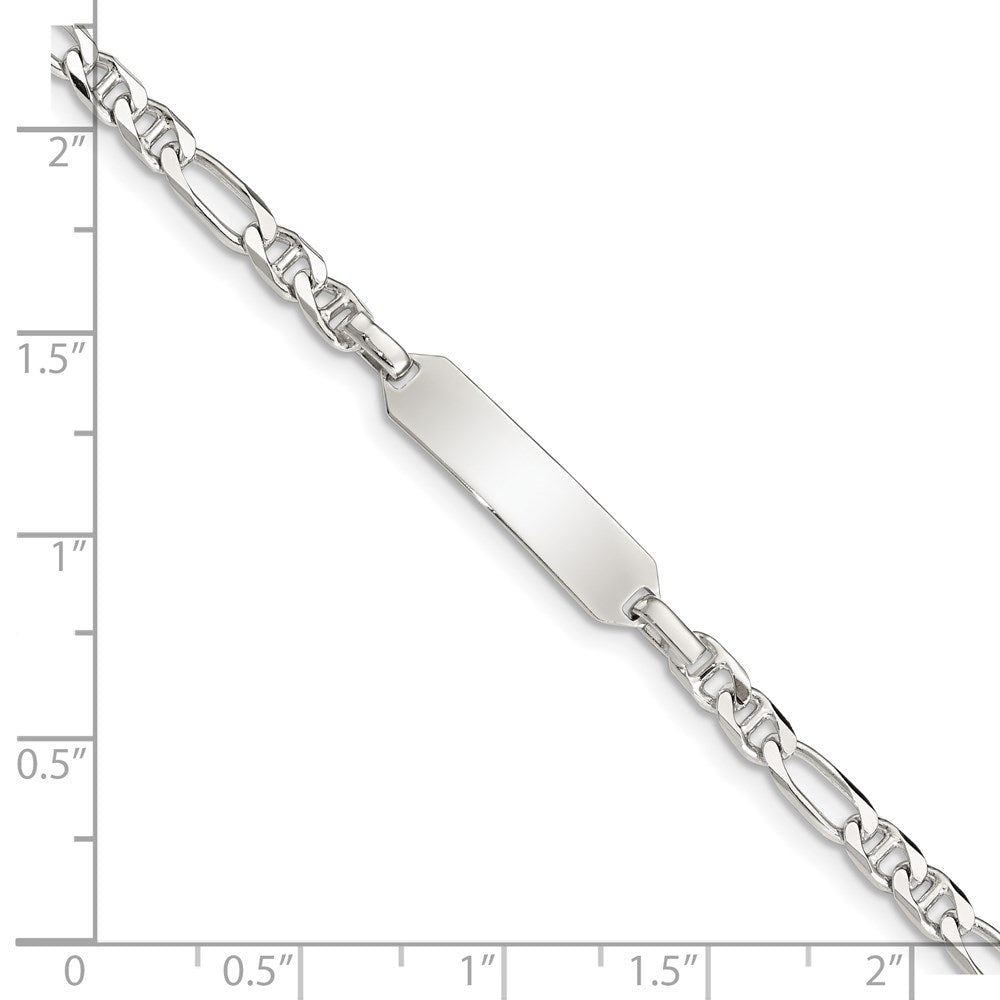 Sterling Silver Childrens ID Anchor 5in Plus 1in EXT Link Bracelet QID58-6