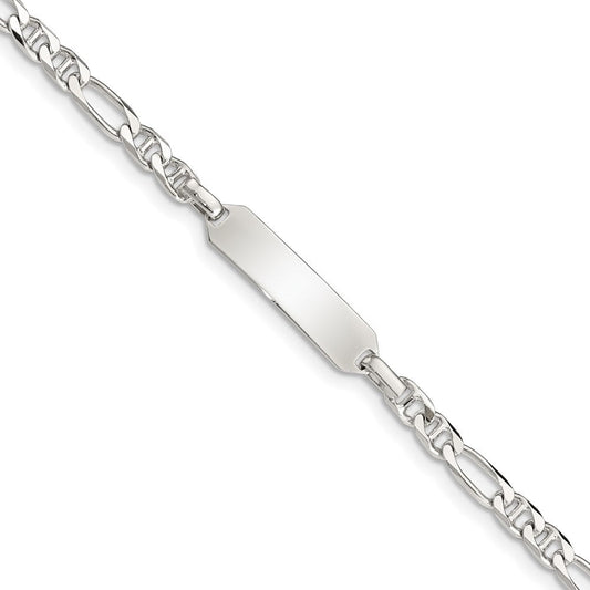 Sterling Silver Childrens ID Anchor 5in Plus 1in EXT Link Bracelet QID58-6