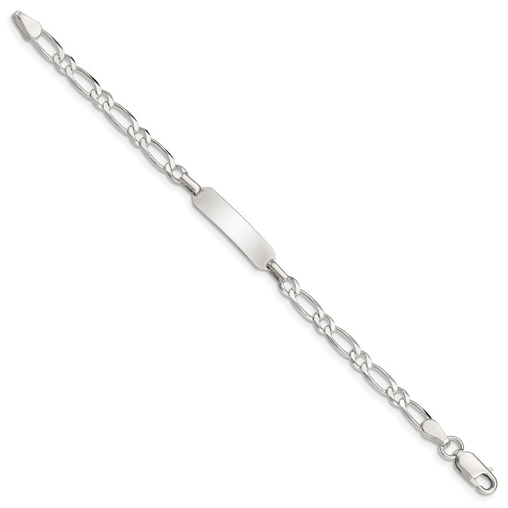 Sterling Silver 6inch Polished Engraveable Childrens ID Bracelet QID61-5.5