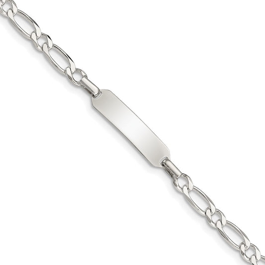 Sterling Silver Polished Engraveable Childrens ID Bracelet QID61-5.5