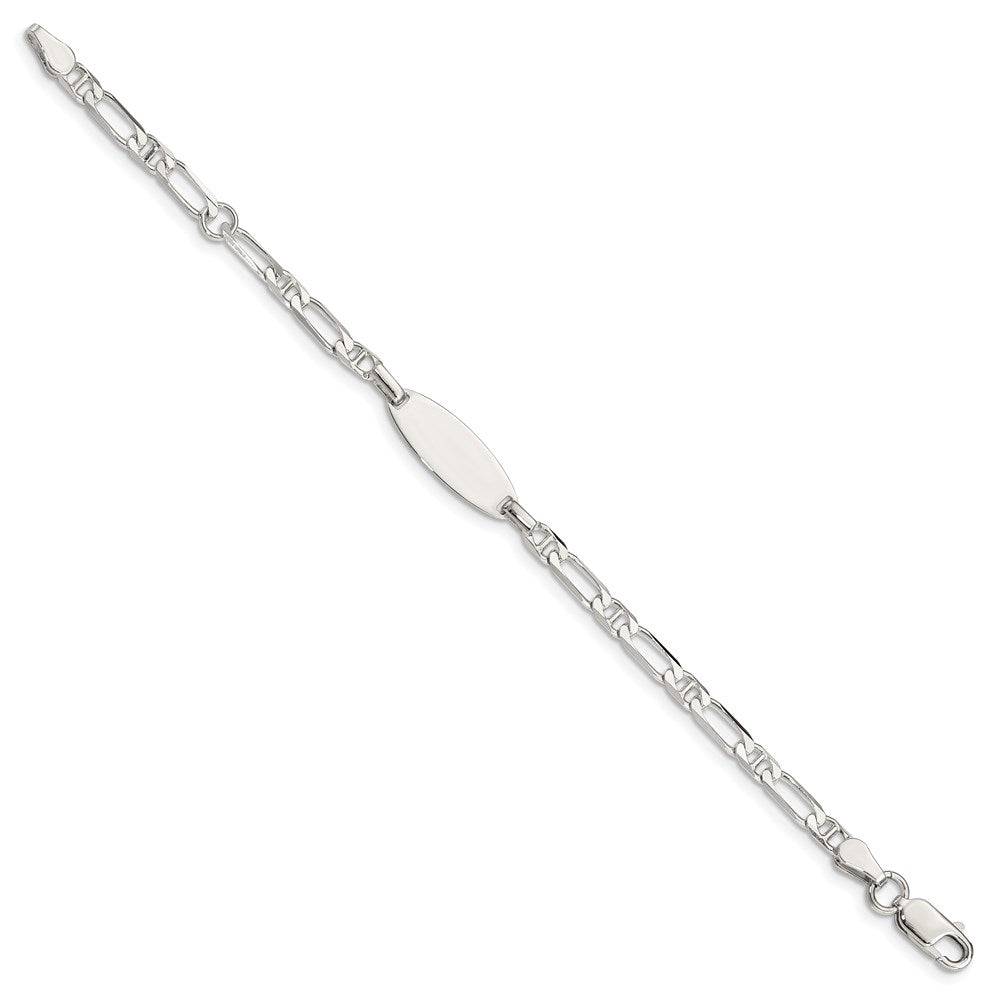 Sterling Silver Polished Engraveable 5in Plus 1in EXT Childrens ID Bracelet QID62-6