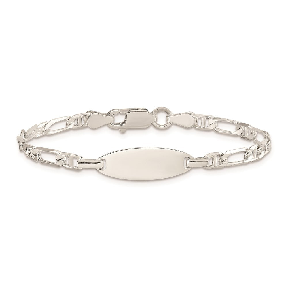Sterling Silver Polished Engraveable 5in Plus 1in EXT Childrens ID Bracelet QID62-6