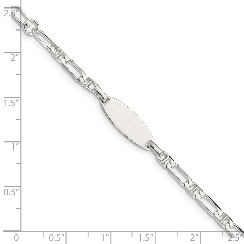 Sterling Silver Polished Engraveable 5in Plus 1in EXT Childrens ID Bracelet QID62-6
