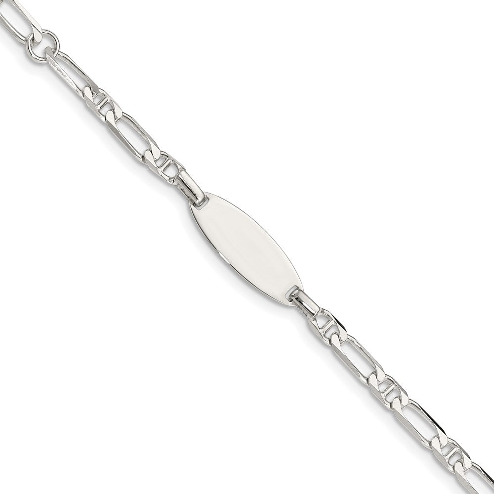 Sterling Silver Polished Engraveable 5in Plus 1in EXT Childrens ID Bracelet QID62-6