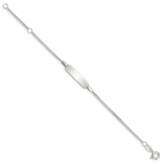 Sterling Silver Childrens 5in Plus 1in EXT ID Curb Link Bracelet QID69-6