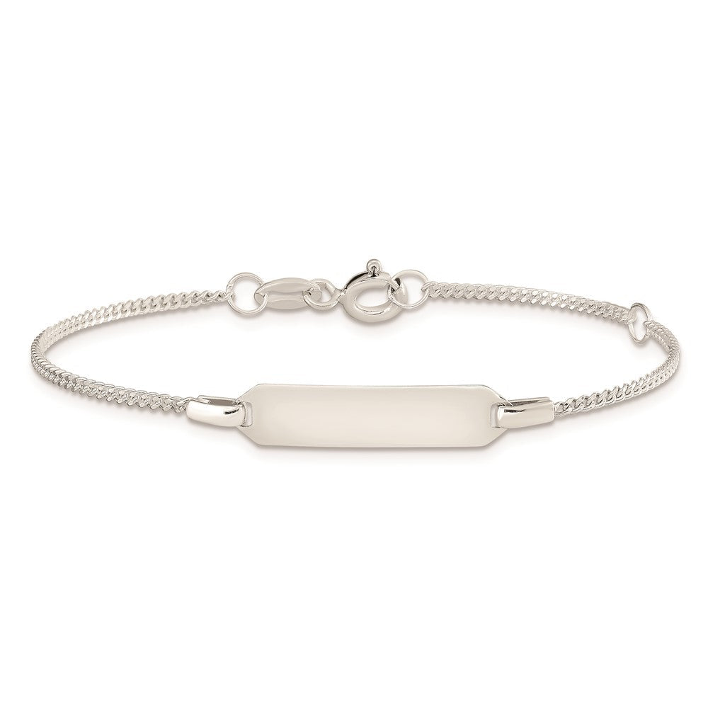 Sterling Silver Childrens 5in Plus 1in EXT ID Curb Link Bracelet QID69-6