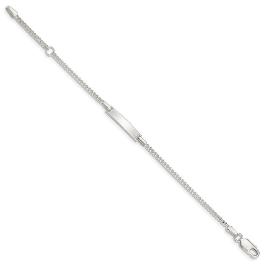 Sterling Silver Polished Childrens ID Curb Link 5in Plus 1in Ext. Bracelet QID70-6