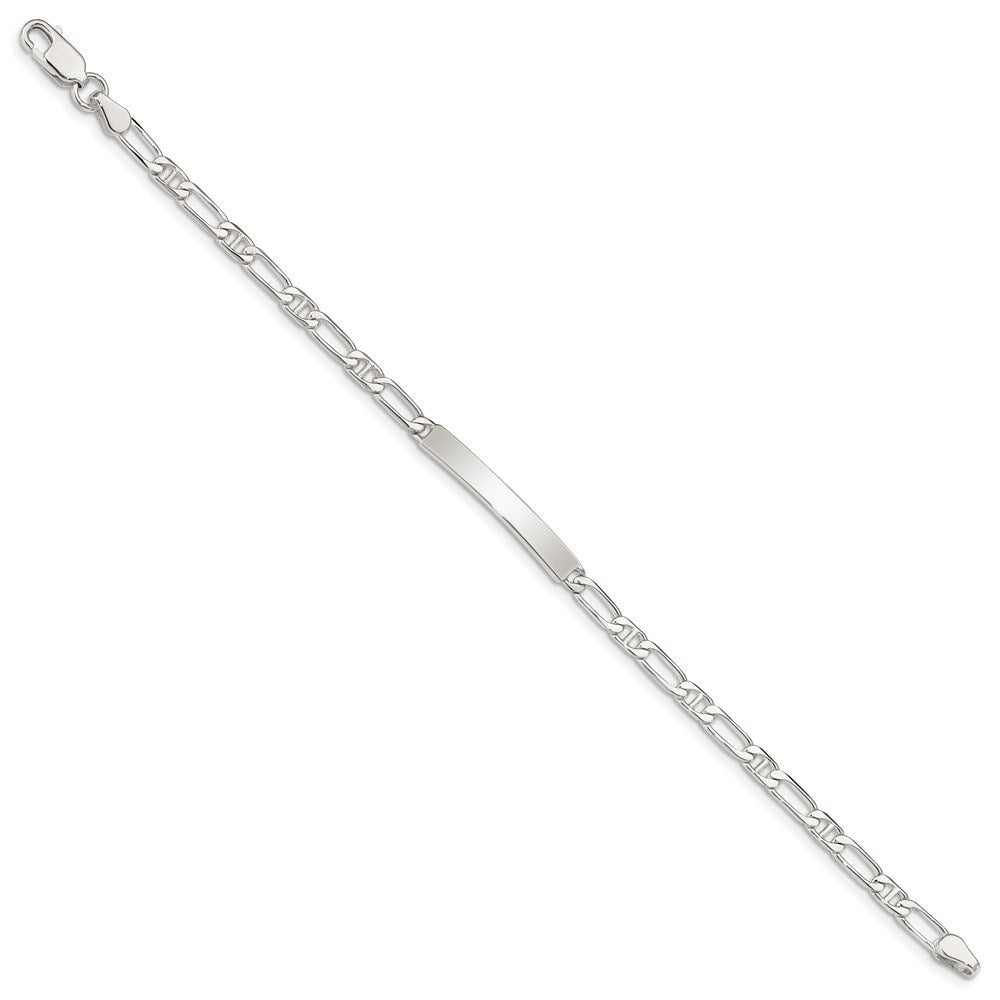 Sterling Silver Polished Engraveable Anchor Link ID Bracelet QID97-7