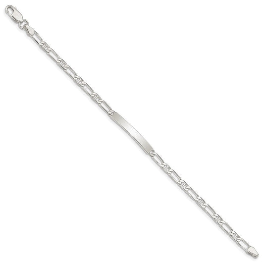 Sterling Silver Polished Engraveable Anchor Link ID Bracelet QID97-7