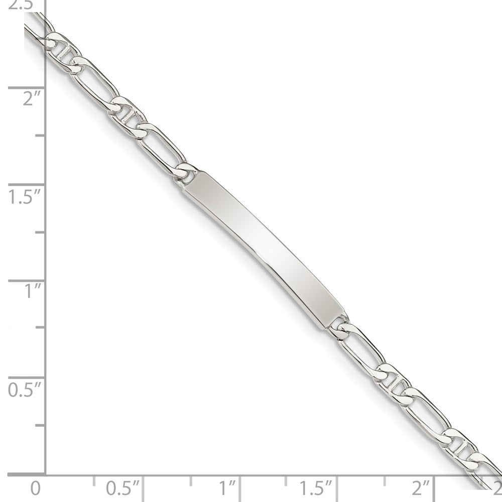 Sterling Silver Polished Engraveable Anchor Link ID Bracelet QID97-7