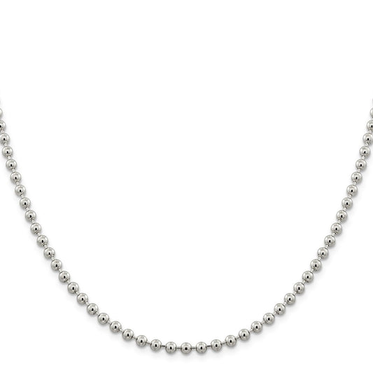 Sterling Silver 4mm Beaded ChainQK29
