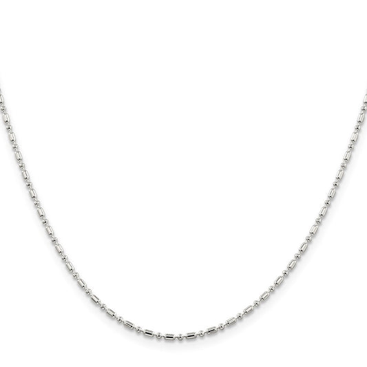 Sterling Silver 1.5mm Fancy Beaded ChainQK30
