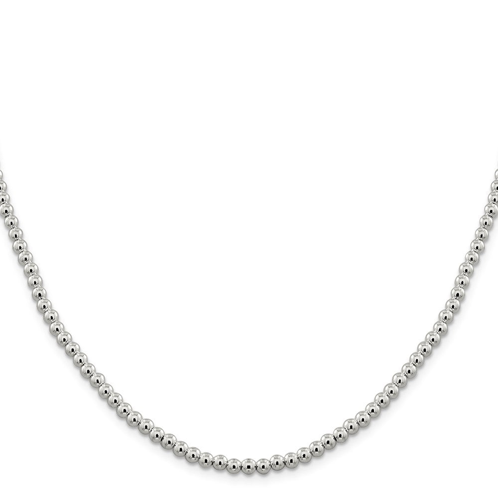 Sterling Silver 4mm Beads on Box ChainQK33