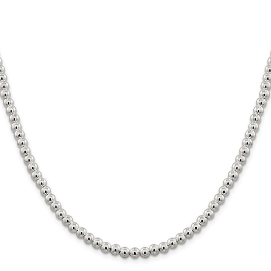 Sterling Silver 5mm Beads on Box ChainQK34