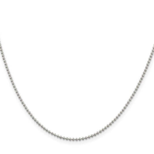 Sterling Silver 1.5mm Beaded ChainQK81