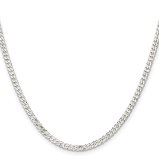 Sterling Silver 3.15mm Flat Curb ChainQLB080