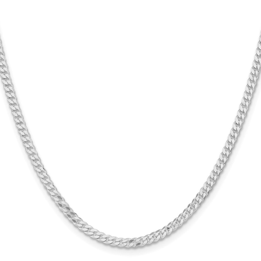 Sterling Silver Rhodium-plated 3.15mm Flat Curb ChainQLB080R