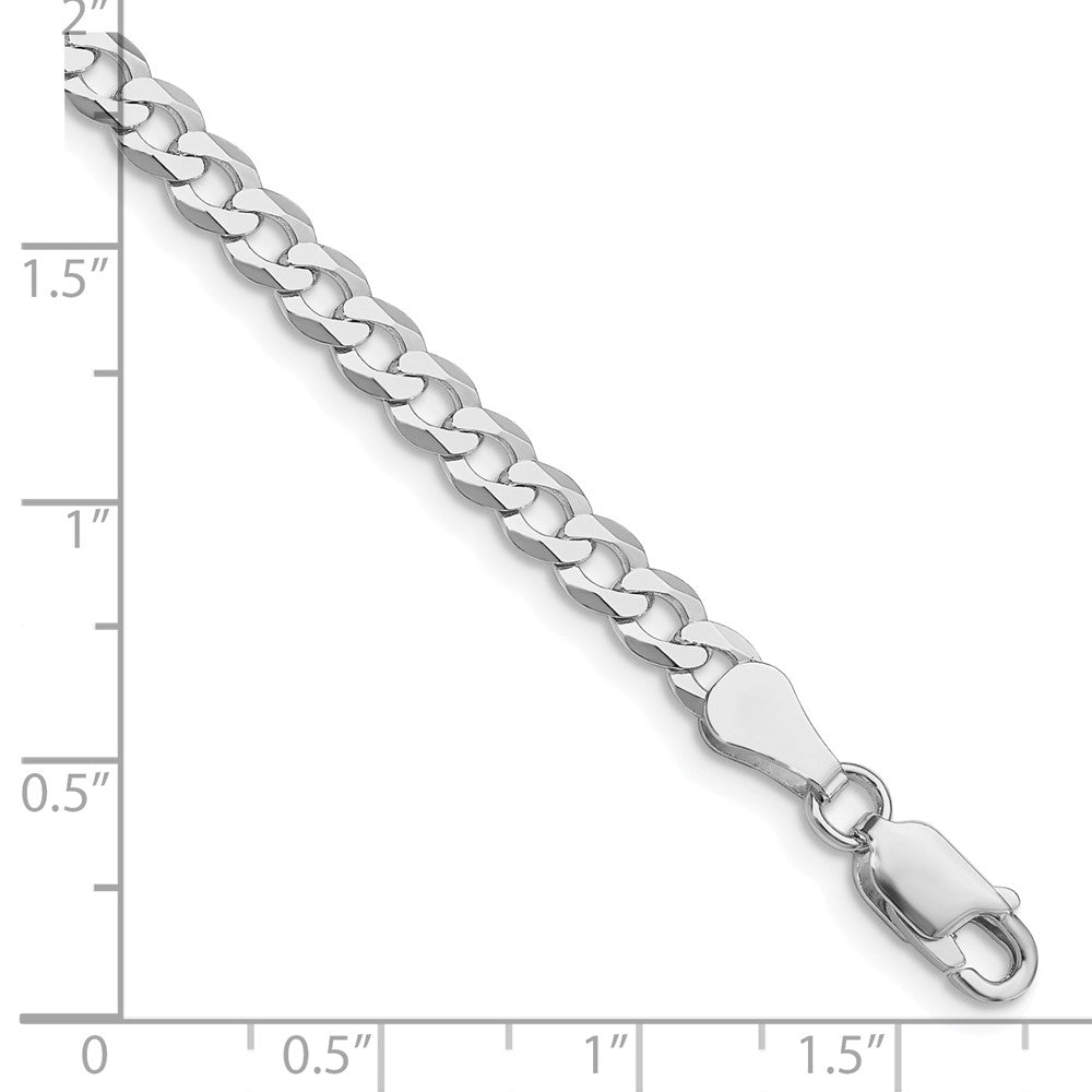 Sterling Silver Rhodium-plated 4.7mm Flat Curb Chain QLB120R-8