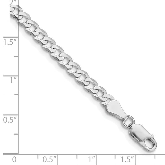 Sterling Silver Rhodium-plated 4.7mm Flat Curb Chain QLB120R-8