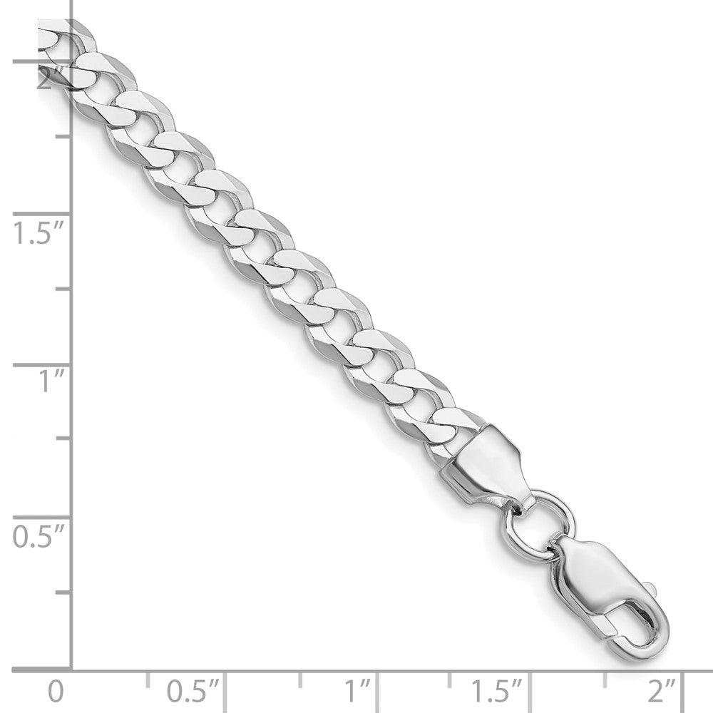 Sterling Silver Rhodium-plated 5.75mm Flat Curb Chain QLB150R-8