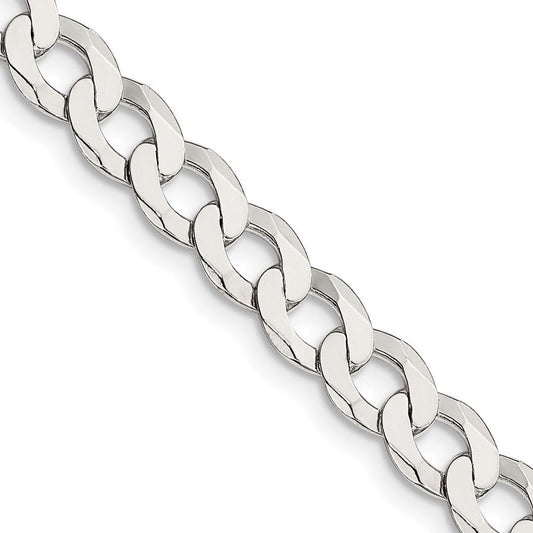 Sterling Silver 6.8mm Flat Curb ChainQLB180