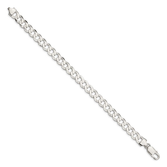 Sterling Silver 7.5mm Flat Curb Chain QLB200-8