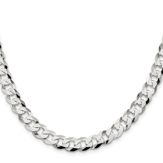 Sterling Silver 8.5mm Flat Curb ChainQLB220