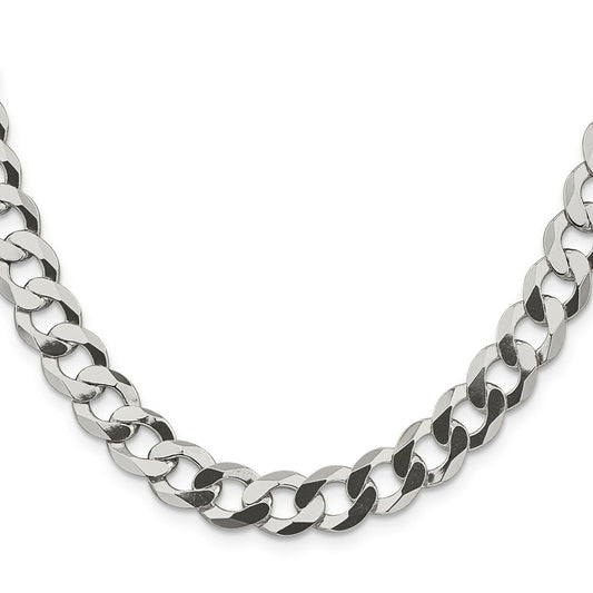 Sterling Silver 9.75mm Flat Curb ChainQLB250