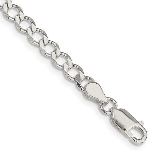 Sterling Silver 4.5mm Semi-solid Flat Curb Chain QLFB100-8
