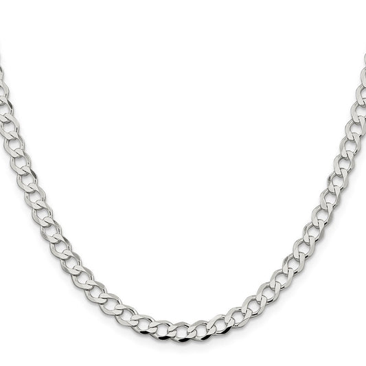 Sterling Silver 5.3mm Semi-solid Flat Curb ChainQLFB120