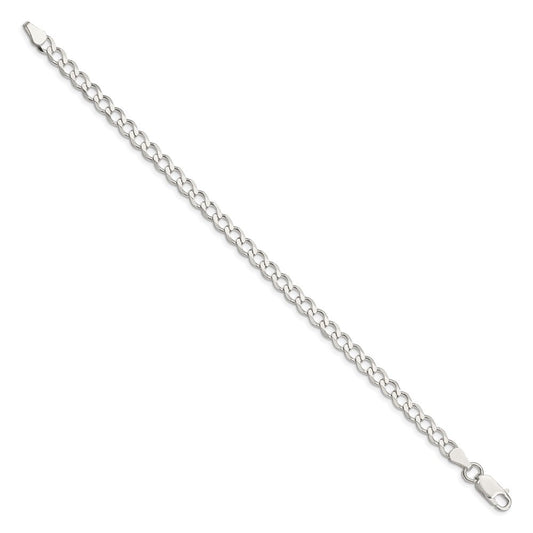 Sterling Silver 5.3mm Semi-solid Flat Curb Chain QLFB120-8
