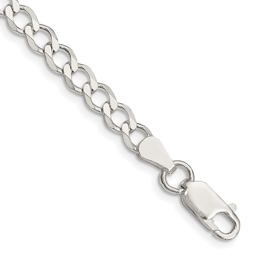 Sterling Silver 5.3mm Semi-solid Flat Curb Chain QLFB120-8