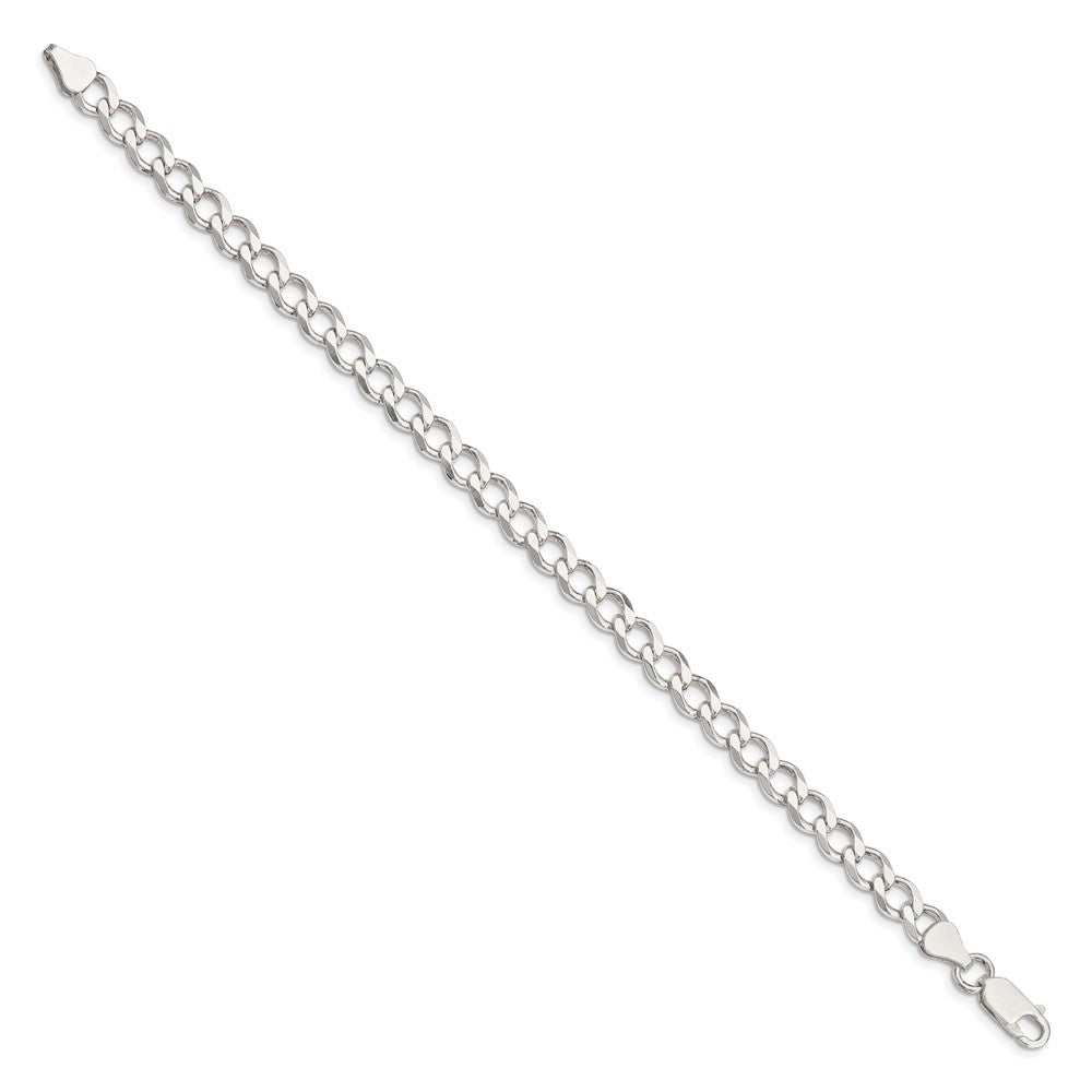 Sterling Silver 6.7mm Semi-solid Flat Curb Chain QLFB150-8