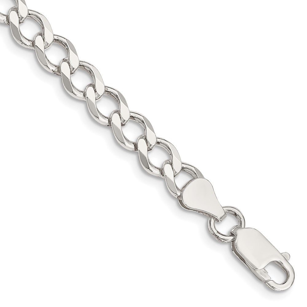 Sterling Silver 6.7mm Semi-solid Flat Curb Chain QLFB150-8