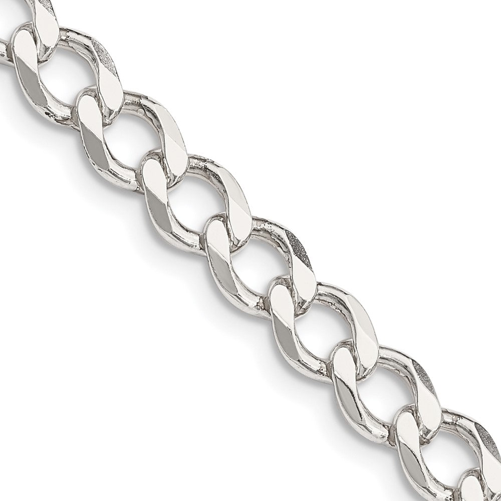 Sterling Silver 6.7mm Semi-solid Flat Curb ChainQLFB150