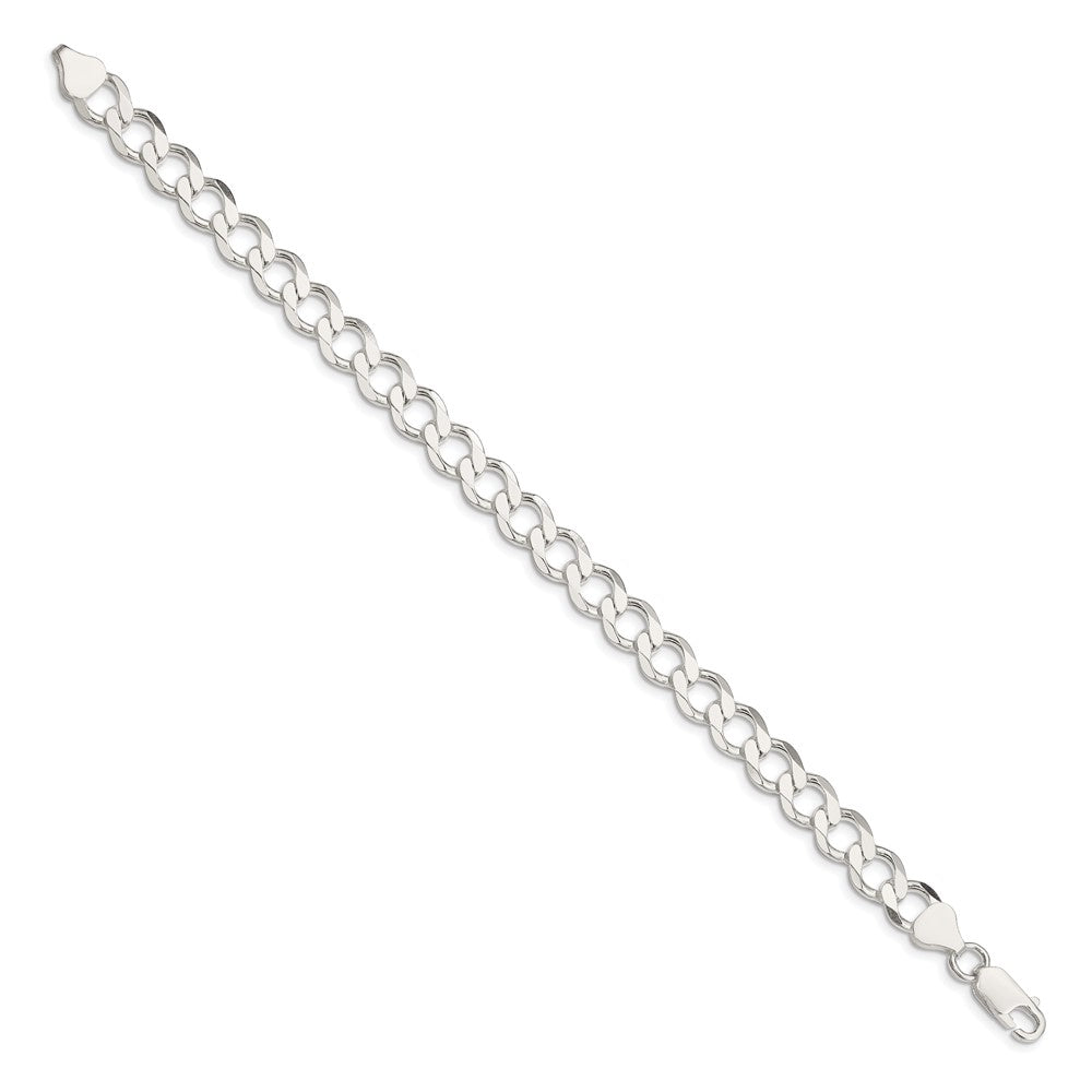 Sterling Silver 8.1mm Semi-solid Flat Curb Chain QLFB180-8