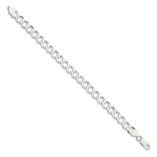 Sterling Silver 8.1mm Semi-solid Flat Curb Chain QLFB180-8